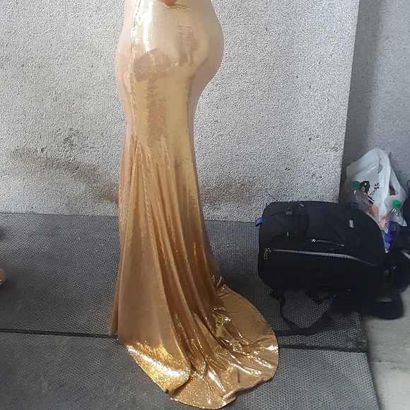 Gorgeous Golden Sequin Dress - Size Medium - Made by Ariabyaa Designer - Picture 11 of 11